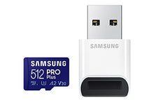 Load image into Gallery viewer, Samsung PRO Plus 512GB microSDXC UHS-I U3 160MB/s Full HD & 4K UHD Memory Card inc. USB-Card Reader (MB-MD512KB/WW)