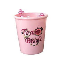 Load image into Gallery viewer, Blue Planet Fancy Dress 6 Team Bride Shot Glasses Cups 1 Bride to Be Shot Glass Cup Plastic Hen Party Beaded Necklace Light Pink White Rose Gold Floral (6 Team Bride, 1 Bride to Be)