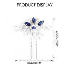 Load image into Gallery viewer, Vakkery Pearl Wedding Hair Pins Crystal Hair Clips Headpiece Bridal Hair Accessories for Women and Girls (BLUE)