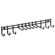 Load image into Gallery viewer, mDesign 12 Hook Tie Hanger - Tie Organiser & Belt Hanger for Ties, Belts, Scarves & Hand Bags - Hanging Wardrobe Storage Solutions - Tie Rack - Bronze