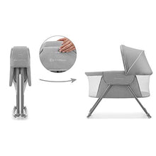 Load image into Gallery viewer, Kinderkraft Baby Crib 3 in 1 LOVI, Cradle, Travel Cot, Rocker, Easy Folding and Unfolding, Adjustable Canopy, with Accessories, Mattress Cover, Included Toys, Transport Bag, for Newborn, 0-9 kg, Gray