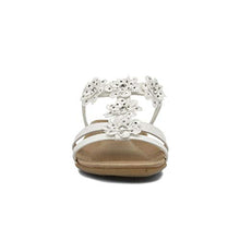 Load image into Gallery viewer, Lilley Womens White Flower Crochet Flat Sandal - Size 6 UK - White