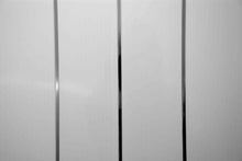 Load image into Gallery viewer, Bathroom Cladding 5mm WALL PANEL & CEILING PANEL WHITE WITH 2 SILVER STRIP ATTACHED Tongue and Grooved Ideal for your bath/shower walls going over tiles and on your ceiling 100% waterproof