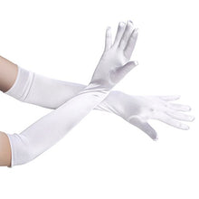 Load image into Gallery viewer, BABEYOND Long Evening Gloves Satin Elbow Gloves Bridal Fancy Dress Gloves Wedding Prom Opera Gloves 1920s Style for Women (Long Smooth 52cm/White)(Size: Adult Size (Length 52cm))