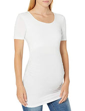 Load image into Gallery viewer, Amazon Essentials Maternity 2-pack Short-sleeve Rouched Scoopneck T-shirt, White/White, M