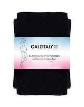 Load image into Gallery viewer, CALZITALY - 2 PAIRS Semi Opaque Maternity Tights, Pregnancy Tights, ComfortableMaternity Pantyhose, 40 DEN | MADE IN ITALY | (L, Black Color)