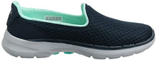 Load image into Gallery viewer, Skechers Women's GO Walk 6 Big Splash Sneaker, Navy Textile/Turquoise Trim, 6 UK