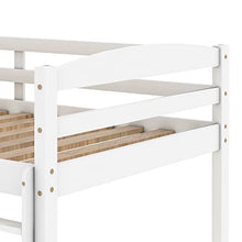 Load image into Gallery viewer, Bunk bed 3ft single bed frame with ladder, wooden kids bed frame for chlidern teenager dormitory school - 90X190cm (White)