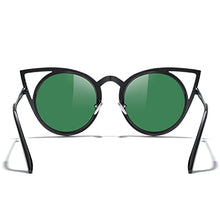 Load image into Gallery viewer, MERRY'S Cat Eye Sunglasses for round faces Round Metal Cut-Out Flash Mirror Lens Metal Frame Sun glasses S8064 (Red, 50)