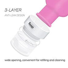 Load image into Gallery viewer, Silicone Travel Bottle, Opret 4 Pack Leak Proof Refillable Squeezable Containers Set(3 oz) with Label and Transparent Carry Bag for Liquid Shampoos, Soap and Toiletries