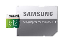 Load image into Gallery viewer, Samsung EVO Select 512GB microSD 100MB/s and 90MB/s, speed, full HD & 4K UHD memory card including SD adapter for smartphone, tablet, action camera, drone and notebook