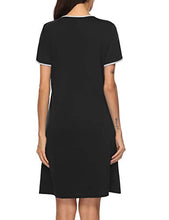 Load image into Gallery viewer, Sykooria Women's Maternity Nightdress Breastfeeding Nightwear Short Sleeve Nursing Nightgown Button Down Sleep Shirt V Neck Pajama Tops Soft Loungwear for Pregnant Women