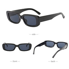Load image into Gallery viewer, ADEWU Retro Rectangle Sunglasses for Women Men Trendy Square Sunglasses Vintage Glasses with UV400 Protection for Ladies Teen Girls Men (Z-Black)