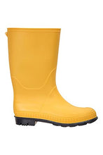 Load image into Gallery viewer, Mountain Warehouse Plain Kids Wellies - Durable Sole Childrens Wellington Boots, PVC Outer Rain Shoes, Soft Jersey Lined - for School, Walking, Outdoors Mustard Kids Shoe Size 11 UK