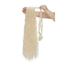 Load image into Gallery viewer, Fashion Clip in Ponytail Extension Wrap Around for Women Long Wavy Curly Hair Fluffy Pony Tail 26 Inch - Bleach Blonde