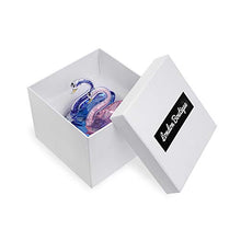 Load image into Gallery viewer, London Boutique Crystal Blue Pink Swan Wedding Couple Anniversaries Gift Present in White Gift Box
