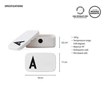 Load image into Gallery viewer, Design Letters Personal Lunch Box White (B) | Personalised Food Storage Container for Men, Women, Girls and Boys | White Lunch/ Food Box for Travel | Use as Sandwich Box | Dishwasher & Microwave Safe