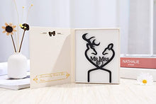 Load image into Gallery viewer, LOVENJOY Acrylic Buck and Doe Deer Wedding Cake Topper Black, Gift Boxed