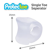 Load image into Gallery viewer, Protectoe Single Gel Toe Separator for Overlapping Toes, Toe Spacer - Box of 10 Gel Separators