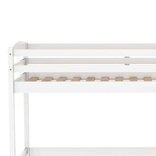 Load image into Gallery viewer, Bunk bed 3ft single bed frame with ladder, wooden kids bed frame for chlidern teenager dormitory school - 90X190cm (White)
