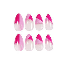 Load image into Gallery viewer, SJOAUET Coffin False Nails with Glue Stickers, Pink purple Medium Fake Nails, 24PCS Glossy Short Ballerina Acrylic Press On nails, Stick On Nail for Women and Girls No Glue Included