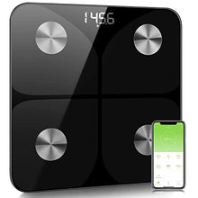 Load image into Gallery viewer, Scales for Body Weight - Smart Body Fat Scales Composition Analyzer Monitor, High Precision Measuring for BMI, Visceral Fat, Muscle, Body Age etc, Smart APP for Fitness Tracking(Black)