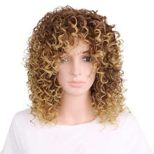 Load image into Gallery viewer, Jodiss Short Curly Blonde Wig Afro Kinky Wigs for Black Women Synthetic Heat Resistant Fluffy Wigs Soft Bouncy Curls Hair Wig (Color-4)