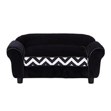 Load image into Gallery viewer, PawHut Pet Sofa Couch Dog Cat Wooden Sponge Sofa Bed Lounge Comfortable Luxury w/Cushion (Black)