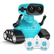 Load image into Gallery viewer, ALLCELE Robot Toys, Rechargeable Kids RC Robots for Girls & Boys, Remote Control Toy with LED Eyes & Music, for Children Age 3+ Years Old - Blue