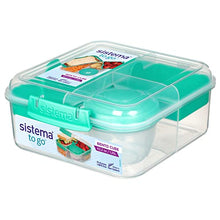 Load image into Gallery viewer, Sistema Bento Box TO GO | Lunch Box with Yoghurt/Fruit Pot | 1.25 L | Assorted Colours (Varies by Pack) | 1 Count