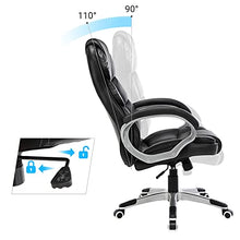 Load image into Gallery viewer, SONGMICS Office Executive Swivel Chair with 76 cm High Back Large Seat and Tilt Function Computer Chair PU Black OBG24BUK