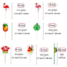 Load image into Gallery viewer, Yojoloin 128 Pcs Hawaiian Tropical Party Decoration Set,Hawaiian Table Skirt+20 Pcs Palm Leaves+30 Pcs Hawaiian Flowers+1 Pcs Flamingo Banner for Beach Summer and Hawaiian Theme Party