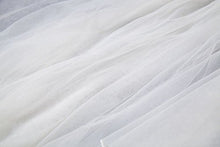 Load image into Gallery viewer, Wedding Bridal Veil with Comb 2 Tier Pencil Scalloped Edge Fingertip Length 34" Ivory