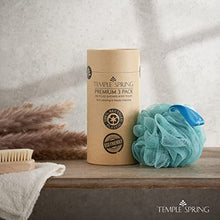 Load image into Gallery viewer, Recycled Shower Bath Loofah, Body Brush, Pouf Sponge, Exfoliating Bath Scrunchie, Multi pack Bathroom Puff, Eco toiletries, Foam balls (Ocean Blues)