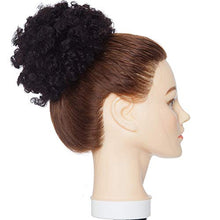 Load image into Gallery viewer, S-noilite Chignon Puff Afro Fluffy Kinky Curly Hair Bun Updo 100% Remy Real Human Hair Extensions - Ponytail Hairpiece Short Drawstring, Natural Black (Medium)