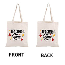 Load image into Gallery viewer, Teacher Appreciation Gifts Teacher Stuff Teacher Supplies for Classroom Best Teacher Canvas Tote Bag Gift (Teacher Stuff Tote B)