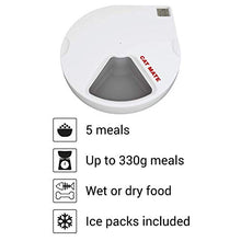 Load image into Gallery viewer, Cat Mate C500 Automatic Pet Feeder | Cat or Small Dog Bowl with Digital Timer | For Wet or Dry Pet Food, 5 Meal Carousel, up to 330g in Each