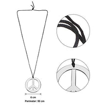 Load image into Gallery viewer, Gejoy Hippie Costume Set Funky Afro Wig Sunglasses Peace Sign Necklace for 50/60/70s Theme Party (Black)