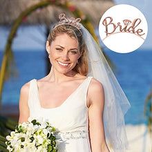 Load image into Gallery viewer, SHWAN 4 Pcs Hen Party Accessories, Engagement Party Decorations Set, Bride to Be Gifts Include Bride Headband Tiara, Veil with Comb, Sash, Tattoos for Wedding, Bridal Shower, Bachelorette Party