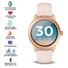 Load image into Gallery viewer, Smart Watch for Women, Full Touch Fitness Tracker Watch with Blood Oxygen, Blood Pressure, Heart Rate and Sleep Monitor, Message Notification, IP68 Waterproof Step Counter Watch for Android iphone