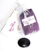 Load image into Gallery viewer, Stone of Protection - Reiki Healing Energy Charged Small Black Tourmaline Crystal Palm Stone Cabachone (3 x 4 cm Approx)