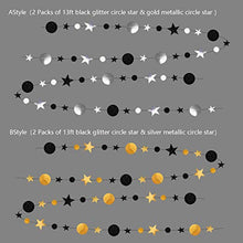 Load image into Gallery viewer, 52 Fts Black Silver Gold Twinkle Little Star Party Garlands Kit Metallic Glitter Full Moon Star Circle Garland Streamer Bunting Banner for Merry Christmas Xmas Birthday Graduation EID Ramadan