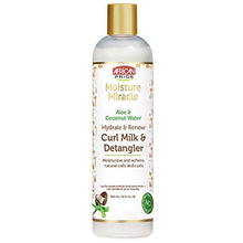 Load image into Gallery viewer, African Pride Moisture Miracle Hydrate & Renew Curl Milk & Hair Detangler, For Natural Coils & Curls, Hydrates & Controls Frizz, 12 oz