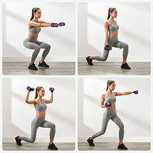 Load image into Gallery viewer, SONGMICS Women's SYL64PL Set of 2 Gym Dumbbells Vinyl in Various Weight and Colour Variations 2 x 2 kg, Purple, 16 x 7.5 cm