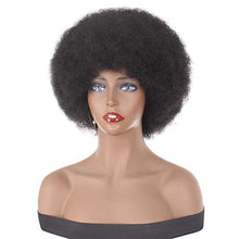 Load image into Gallery viewer, Xtrend 4 Inch Short Afro Kinky Curly Wigs Black Fluffy Afro Curly Hair Synthetic Wigs Heat Resistant Wigs Soft Bouncy Curls Hair Wigs for Black Women 1B#