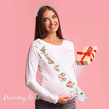 Load image into Gallery viewer, BETESSIN Mummy to Be Sash with Rhinestone Tiara Crown Headband Mum to Be for Baby Shower Party Decoration Party Gifts Accessories Decor Favour Party Supplies