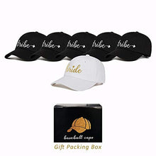 Load image into Gallery viewer, LADY&HOME Set of 6 Hens Party Cap, Bride and Bride Tribe Baseball Caps, Best Gift for Bachelorette Party, Bridal Party, Wedding, Embroidered Adjustable Cotton Truck Caps