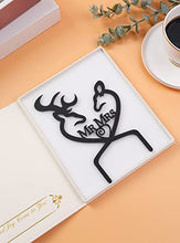 Load image into Gallery viewer, LOVENJOY Acrylic Buck and Doe Deer Wedding Cake Topper Black, Gift Boxed