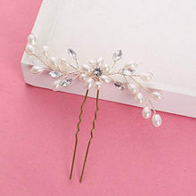 Load image into Gallery viewer, Hair Accessories Bridal Jewellery Hair Pins – 3 Pieces Fashion Retro Elegant Women's Pearl Rhinestone Hair Clip Wedding Bridal Hair Accessories (Colora)