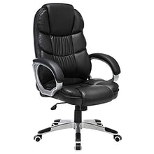 Load image into Gallery viewer, SONGMICS Office Executive Swivel Chair with 76 cm High Back Large Seat and Tilt Function Computer Chair PU Black OBG24BUK